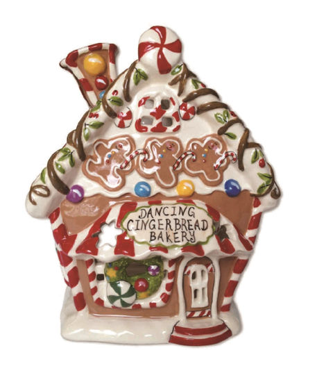 Dancing Gingerbread Bakery Candle House by Blue Sky Clayworks