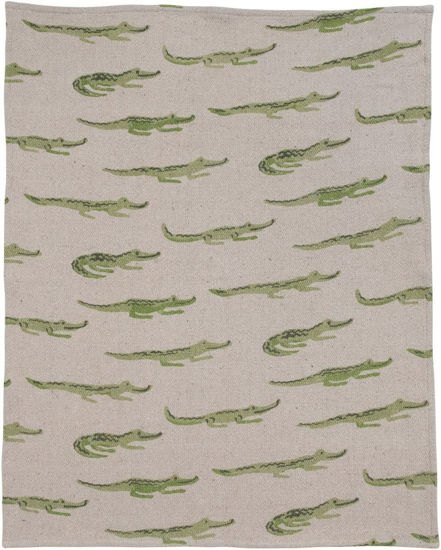 Cotton Blend Baby Blanket with Alligators by Creative Co-op