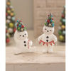 Retro Candy Cane Snowman w/Tree Small by Bethany Lowe