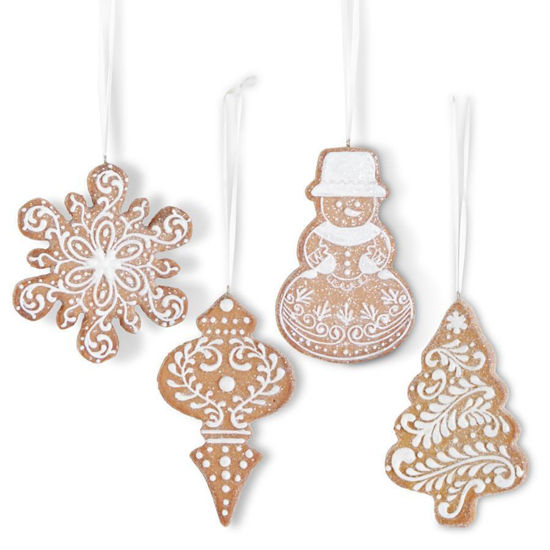 Assorted Brown Resin Glittered Gingerbread Ornament by K & K Interiors