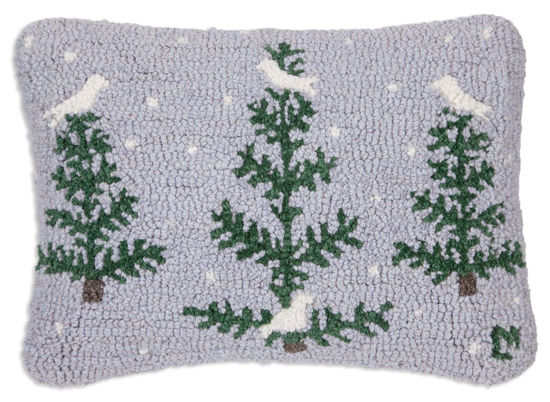 Feather Tree Grey Hooked Pillow by Chandler 4 Corners
