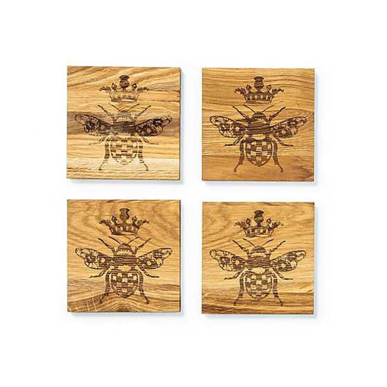 Queen Bee Wooden Coasters - Set of 4 by MacKenzie-Childs