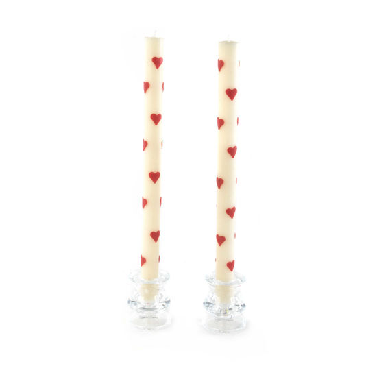 Heart Dinner Candles - Set of 2 by MacKenzie-Childs