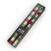Multi Bands Dinner Candles - Red & Green - Set of 2 by MacKenzie-Childs