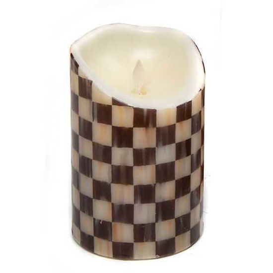 Courtly Check Flicker 6" Pillar Candle by MacKenzie-Childs