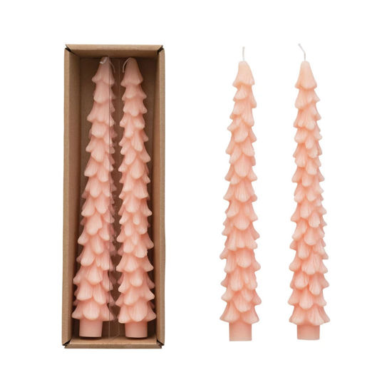 Unscented Taper Tree Candles Pink by Creative Co-op