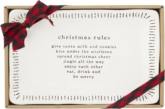 Christmas Rules Sentiment Tray by Mudpie