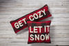 Let It Snow Check Pillow by Mudpie