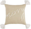 Square Gold Chambray Tassel Pillow by Mudpie