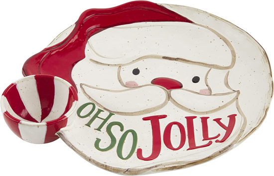 Mud Pie Farmhouse Santa Chip & Dip Plate