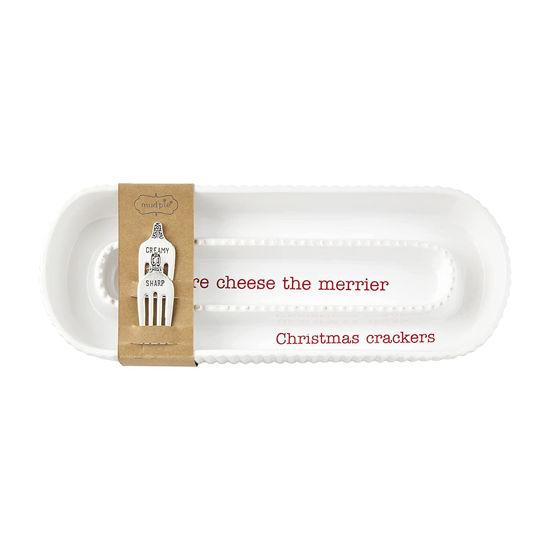 Holiday Cheese Cracker Server by Mudpie