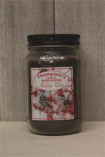 Holiday Cheer Small Mason Jar Candle by Thompson's Candles Co