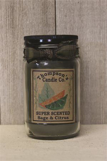 Sage & Citrus Small Mason Jar Candle by Thompson's Candles Co