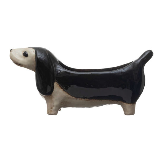 Stoneware Dog Planter by Creative Co-op
