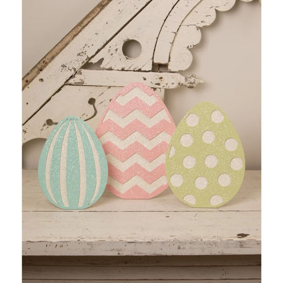 Glittered Standing Easter Eggs S3 by Bethany Lowe Designs
