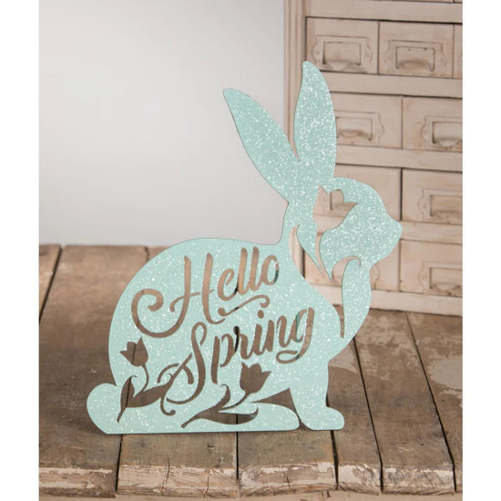 Hello Spring Bunny Sign by Bethany Lowe Designs