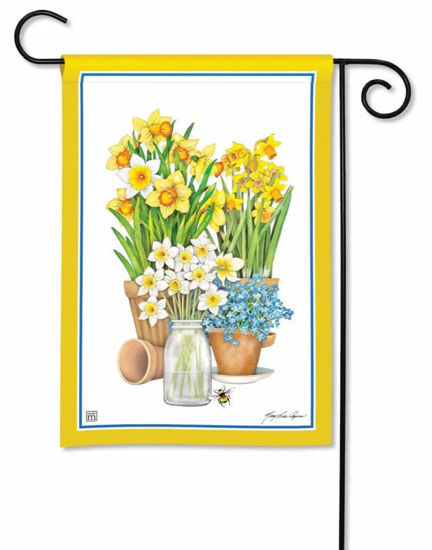 Potted Daffodils Garden Flag by Studio M