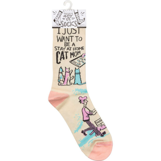 Stay At Home Cat Mom Socks by Primitives by Kathy