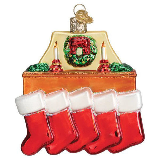 Family Of 5 Stockings Ornament by Old World Christmas
