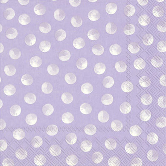 Piggy Dots Cocktail Napkin Lavender by Boston International