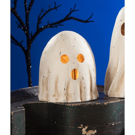 Surprised Ghost Luminary Medium Paper Mache by Bethany Lowe Designs