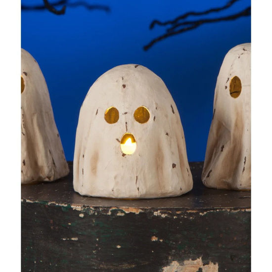 Surprised Ghost Luminary Small Paper Mache by Bethany Lowe Designs