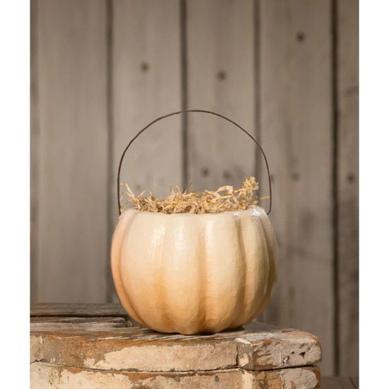 Pumpkin Bucket White by Bethany Lowe Designs