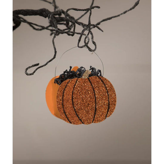 Glittered Pumpkin Bucket by Bethany Lowe Designs