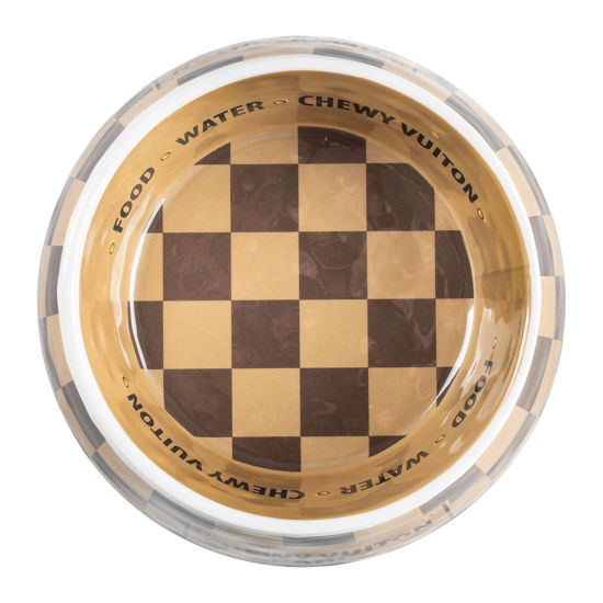Checker Chewy Vuiton Bowl by Haute Diggity Dog