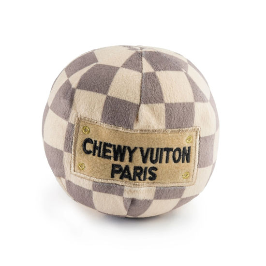 Checker Chewy Vuiton Ball, Large by Haute Diggity Dog