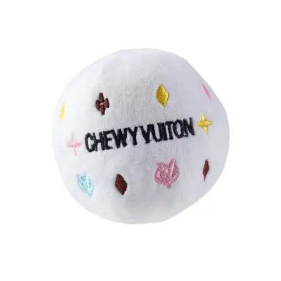 White Chewy Vuiton Ball, Small by Haute Diggity Dog