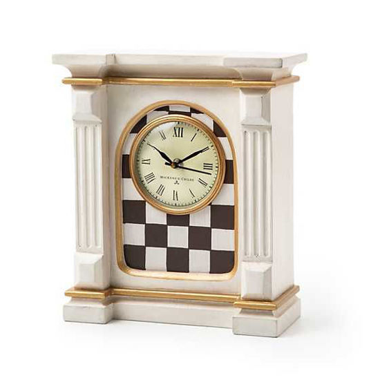 Courtly Check Mantel Clock - Off White by MacKenzie-Childs
