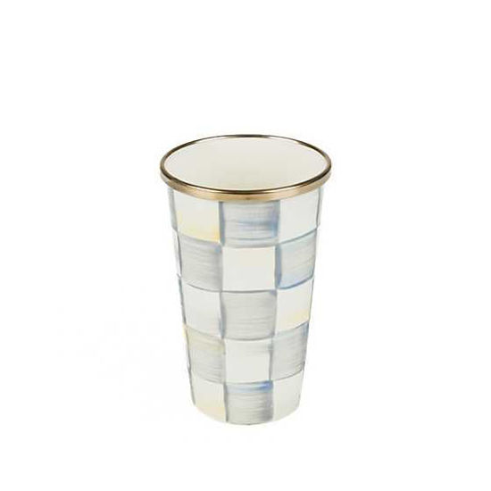 Sterling Check Enamel Tumbler - 10 Ounce by MacKenzie-Childs
