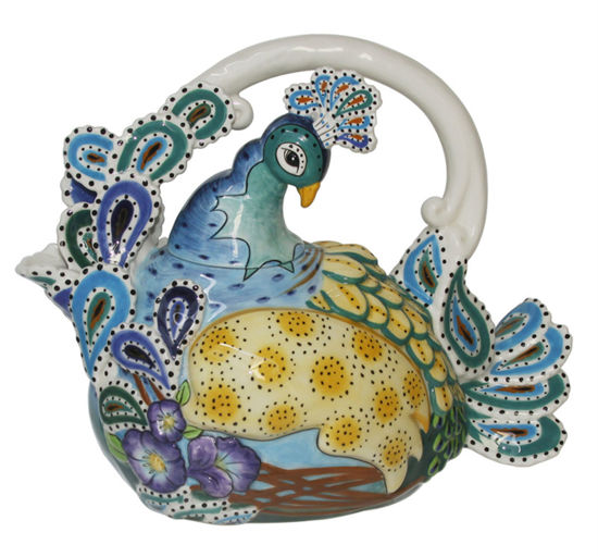 Blue Peacock Teapot by Blue Sky Clayworks