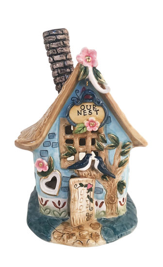 Our Nest Blue Candle House by Blue Sky Clayworks