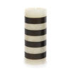 Bands Pillar Candle - 6" - Black & Ivory by MacKenzie-Childs