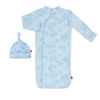 Blue Doeskin Modal Magnetic Sack Gown & Hat Set by Magnetic Me