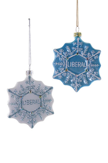 Liberal Snowflake Ornament 2 Assorted by Cody Foster