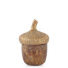 Gold & Bronze Textured Resin Acorn Lidded Containers Set of 2 by K & K Interiors