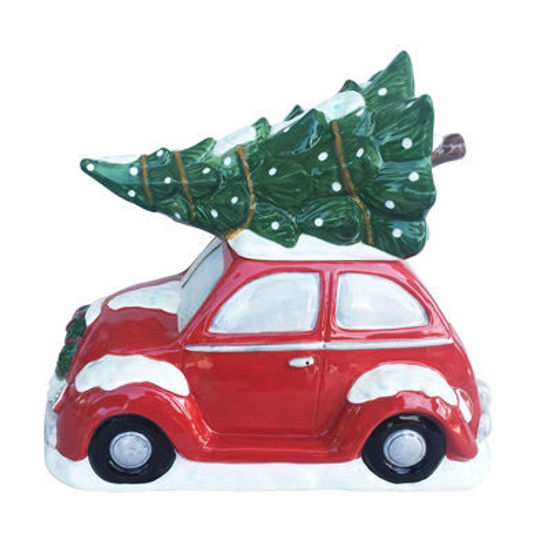 Red Bug Car with Tree Cookie Jar by Blue Sky Clayworks