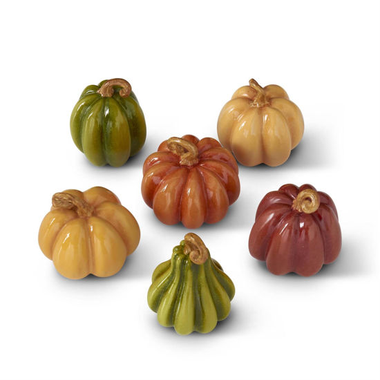 Fall Colored Mini Pumpkins Set of 6 by K & K Interiors