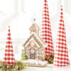 Glittered White Frosted LED Gingerbread Church by K & K Interiors