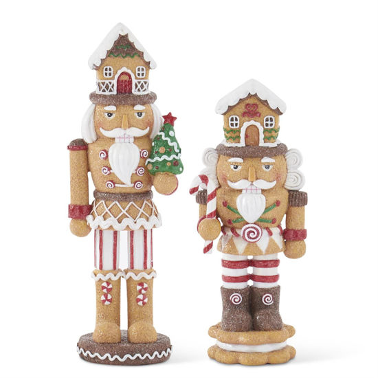 Glittered Resin Gingerbread Soldiers Set of 2 by K & K Interiors