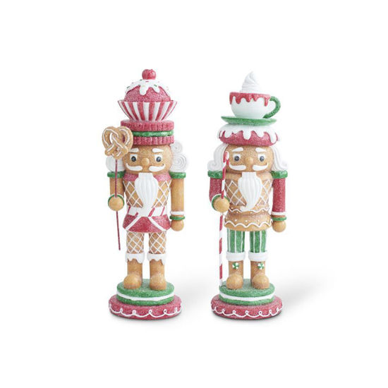 Resin Glittered Gingerbread Nutcrackers Set of 2 by K & K Interiors