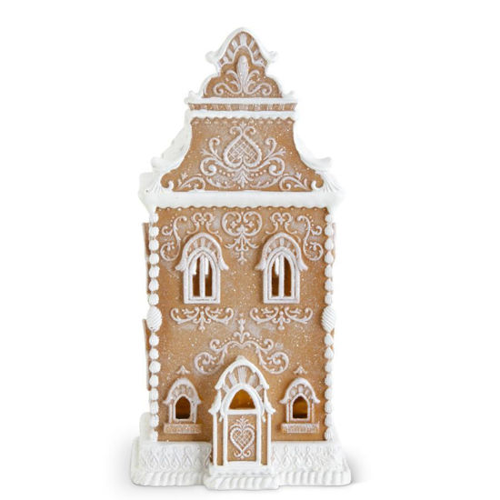 Brown Resin Glittered LED Gingerbread House by K & K Interiors