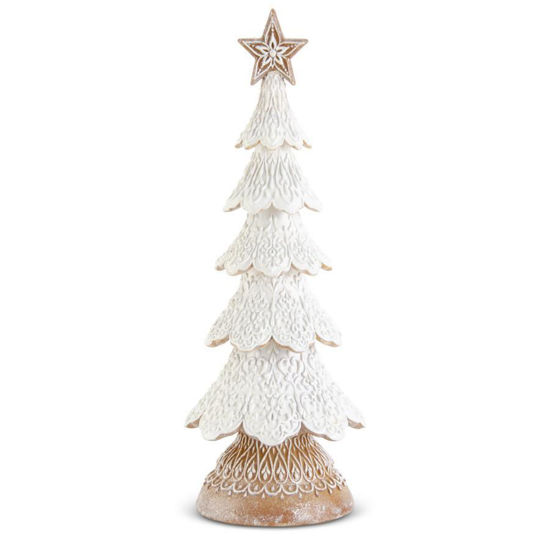White Resin Glittered Gingerbread Tree by K & K Interiors