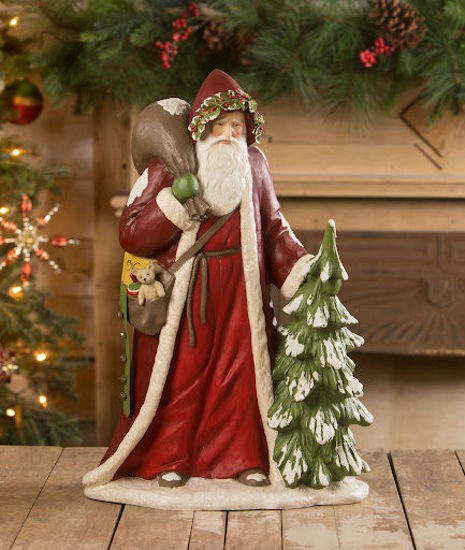 Traditional Father Christmas with Tree by Bethany Lowe