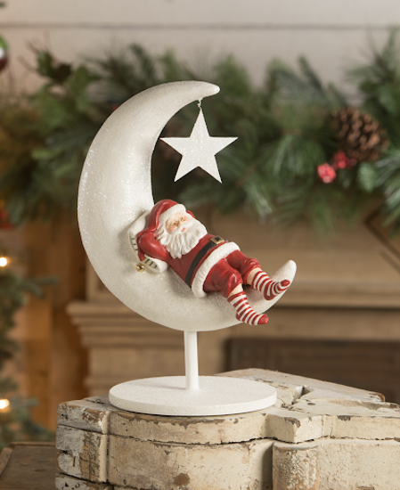Good Night Santa on Moon by Bethany Lowe
