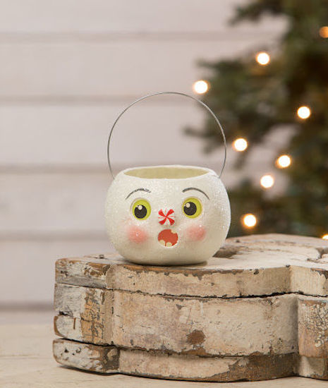 Surprised Snowman Bucket Petit by Bethany Lowe