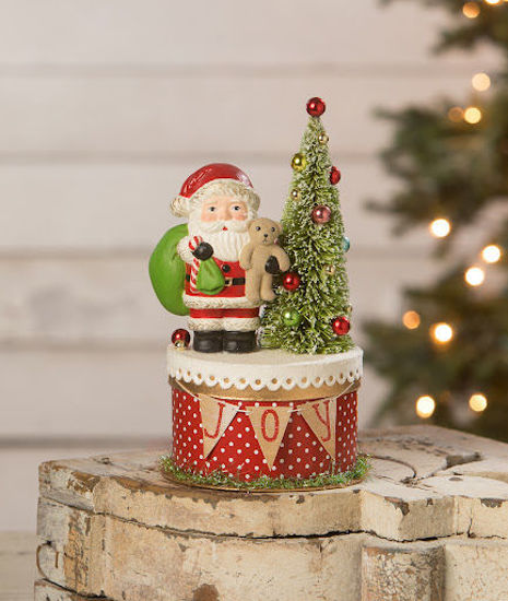 Joy Santa on Box by Bethany Lowe